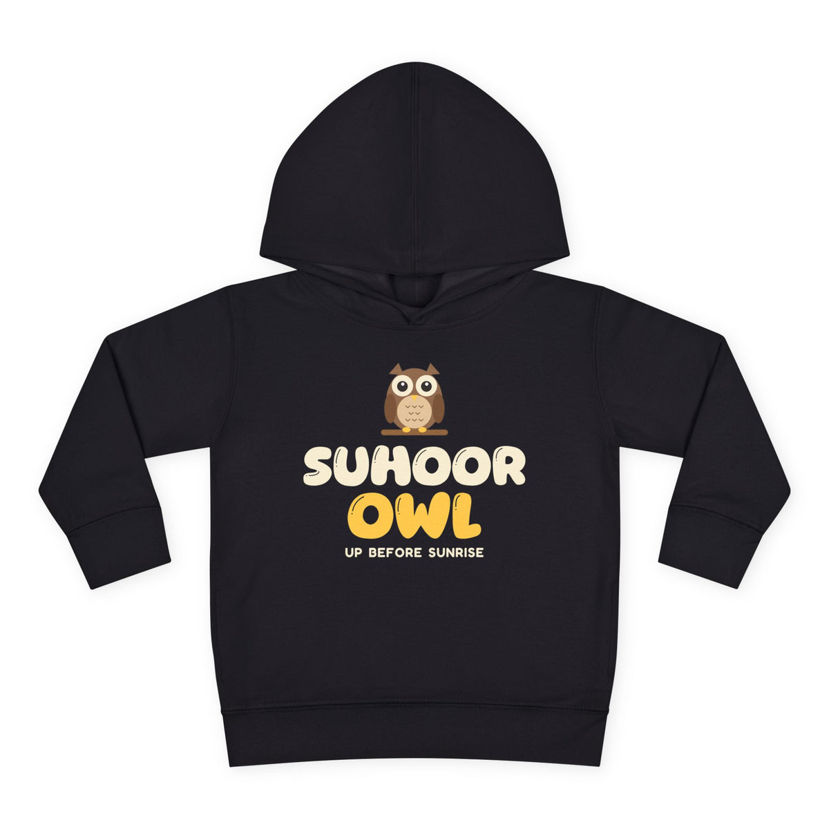 Suhoor Owl Ramadan Toddler Hoodie in Black – AdabStars