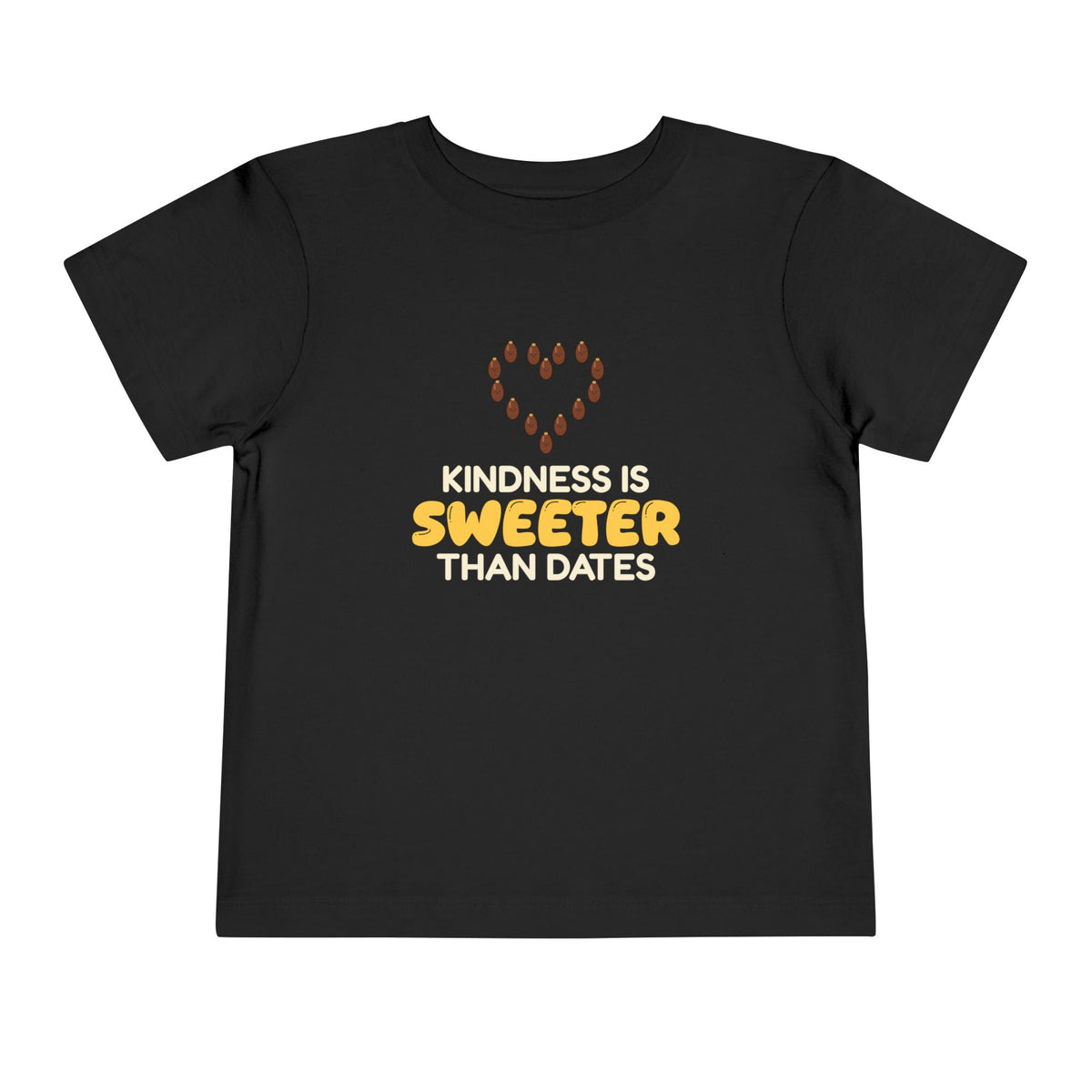 Kindness Is Sweeter Than Dates Ramadan Toddler Tee | Ramadan Kids Kindness Is Sweeter Than Dates Heart Adab | AdabStars Islamic Kids Apparel