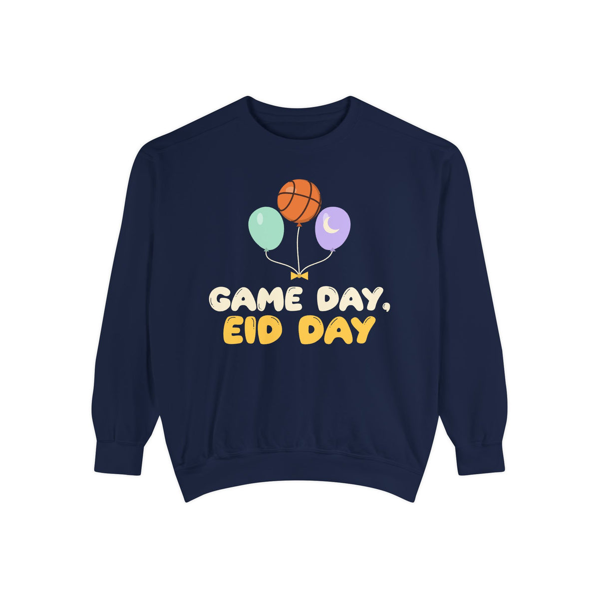 Game Day, Eid Day Sweatshirt | Basketball Game Day Kids Balloons Celebration Muslim | AdabStars Islamic Kids Apparel