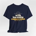 With Hardship Comes Ease Shirt, Front Print | Surah Ash-Sharh Qur'an 94:5-6 Islamic Reminder | AdabStars