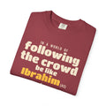 Be Like Ibrahim (AS) Heavyweight Tee | Prophet Ibrahim (Abraham) Truth Story, Qur'an 6:76-79 on the Back | AdabStars