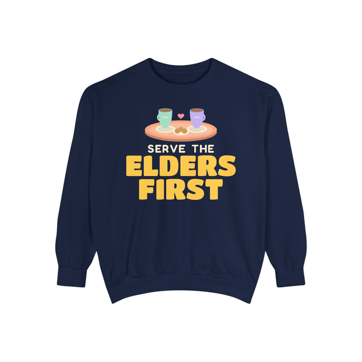 Elders First Ramadan Sweatshirt | Adab Kids Serve The Elders First Respect Tea Tray Muslim | AdabStars Islamic Kids Apparel