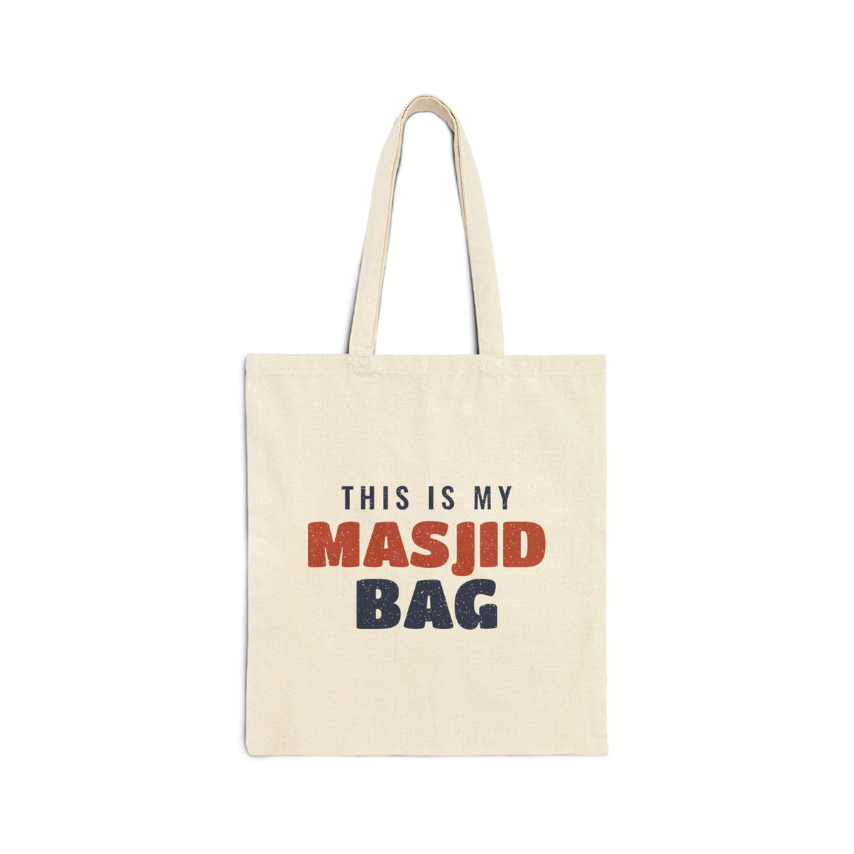 This Is My Masjid Bag Bold Type Canvas Tote Bag in Natural, double-sided print – AdabStars