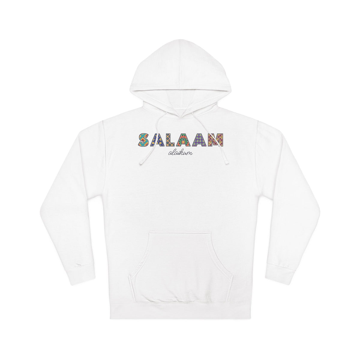 Salaam Patterned Letters Islamic Hoodie – AdabStars