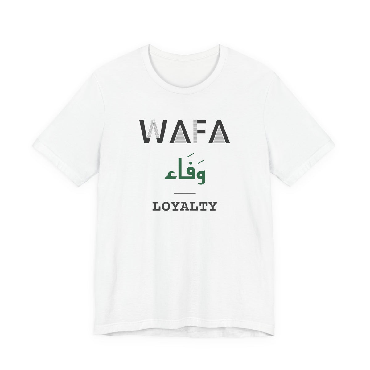 Wafa Dual Language with English Meaning Islamic Unisex T-Shirt in White – AdabStars