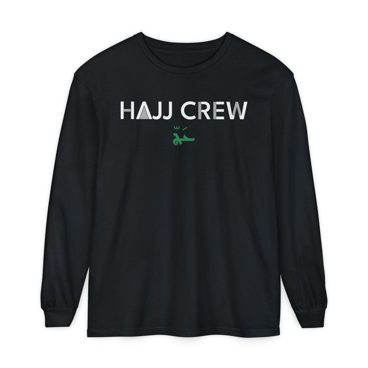 Hajj Crew Arabic and English Heavyweight Long Sleeve Shirt in Black – AdabStars