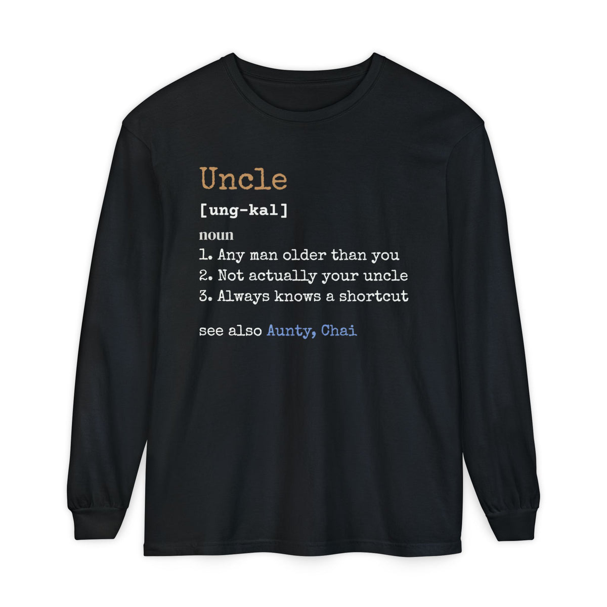 Uncle Definition Ramadan Long Sleeve Shirt | Desi Funny Pakistani Indian Family Shortcut | AdabStars Islamic Apparel