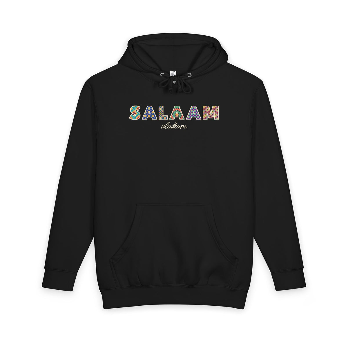 Salaam Patterned Letters Premium Heavyweight Hoodie in Black – AdabStars