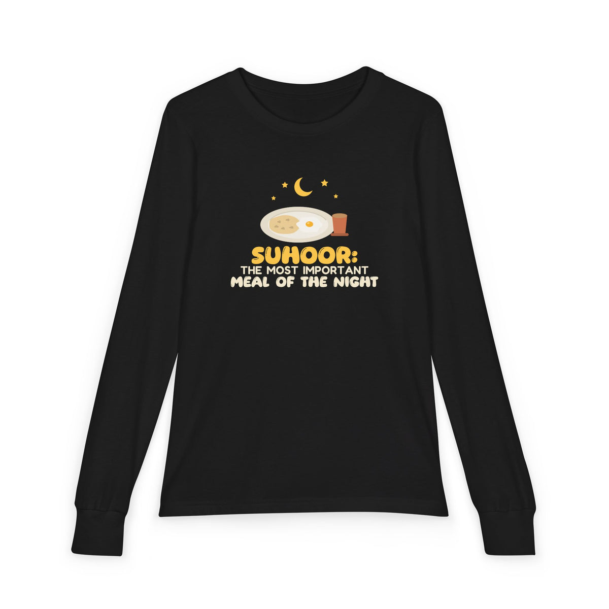 Suhoor: Most Important Meal Of The Night Kids Long Sleeve Shirt | Suhoor Most Important Meal Of The Night Ramadan Funny Food | AdabStars Islamic Apparel