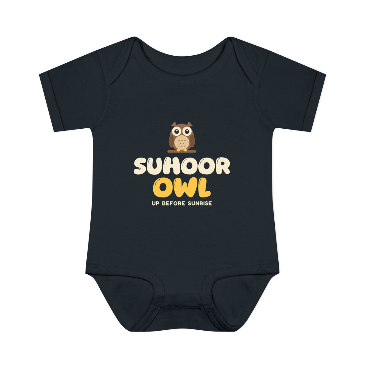 Suhoor Owl Ramadan Baby Bodysuit in Black – AdabStars
