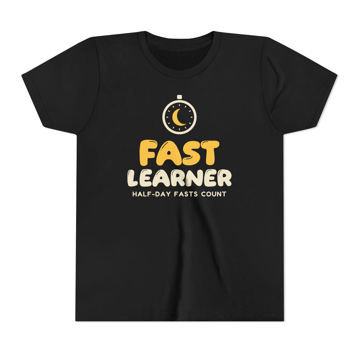 Fast Learner Ramadan Kids Tee | Ramadan Kids First Fasting Pun Stopwatch | AdabStars Islamic Kids Apparel