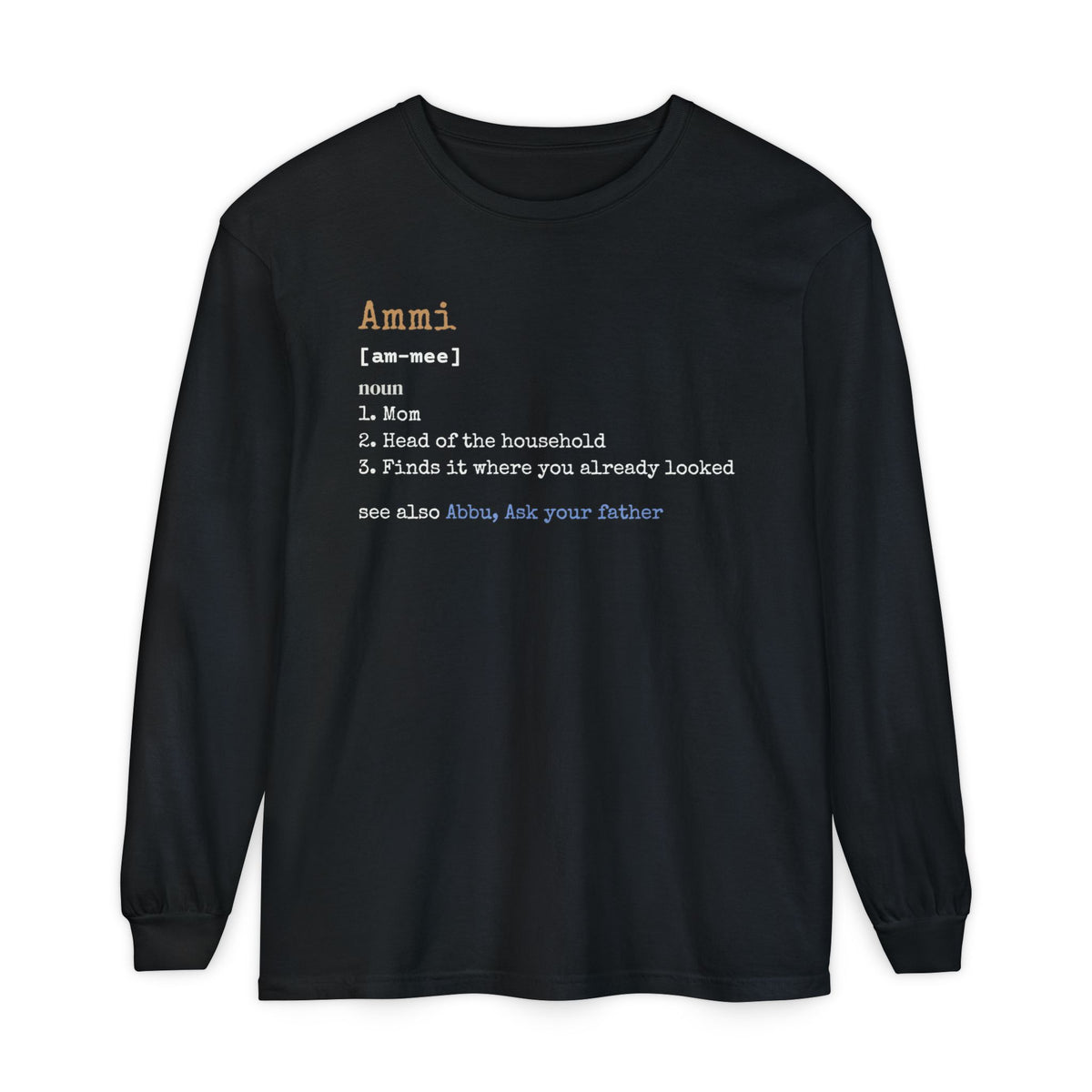 Ammi Definition Ramadan Long Sleeve Shirt | Desi Mom Funny Pakistani Indian Mother Word | AdabStars Islamic Apparel
