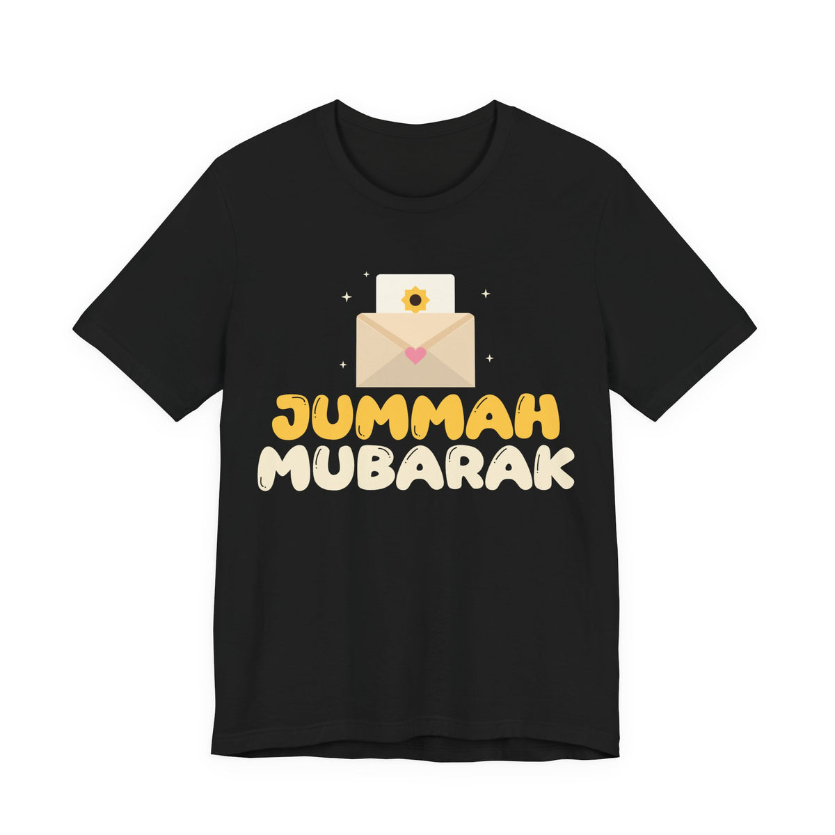 Jummah Mubarak Envelope Islamic Unisex T-Shirt in Black – AdabStars