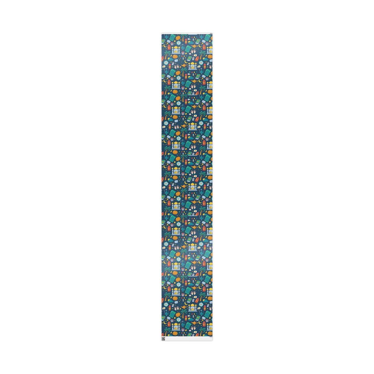 Colorful Eid and Ramadan Doodle Gift Wrap – flat 30 in x 180 in sheet, view 1 – Taqwa Arts