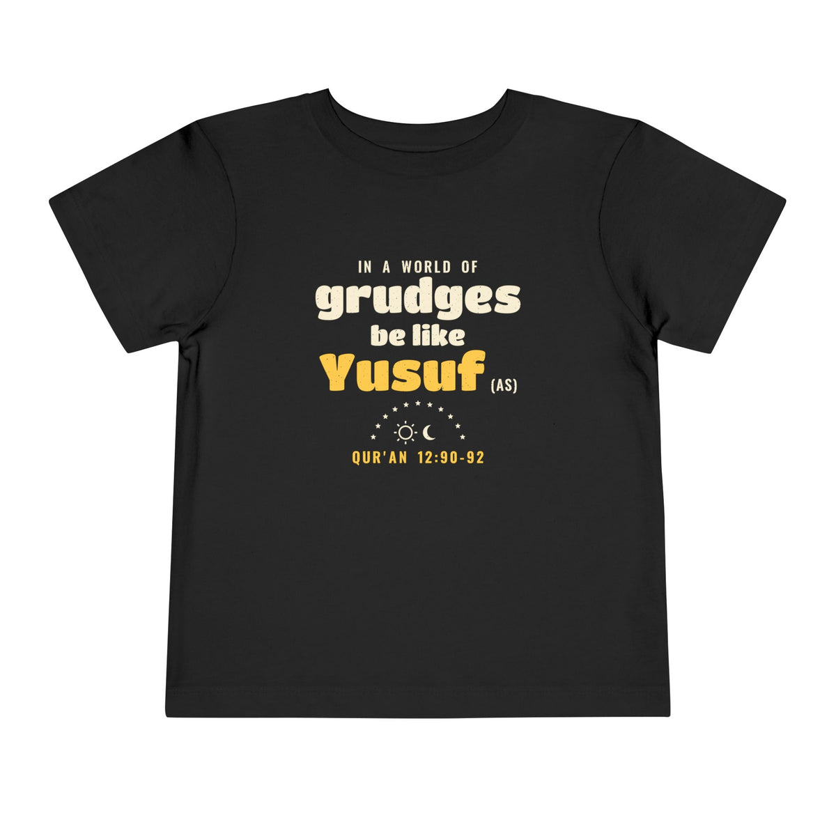 Be Like Yusuf (AS) Toddler T-Shirt, front and back print – AdabStars