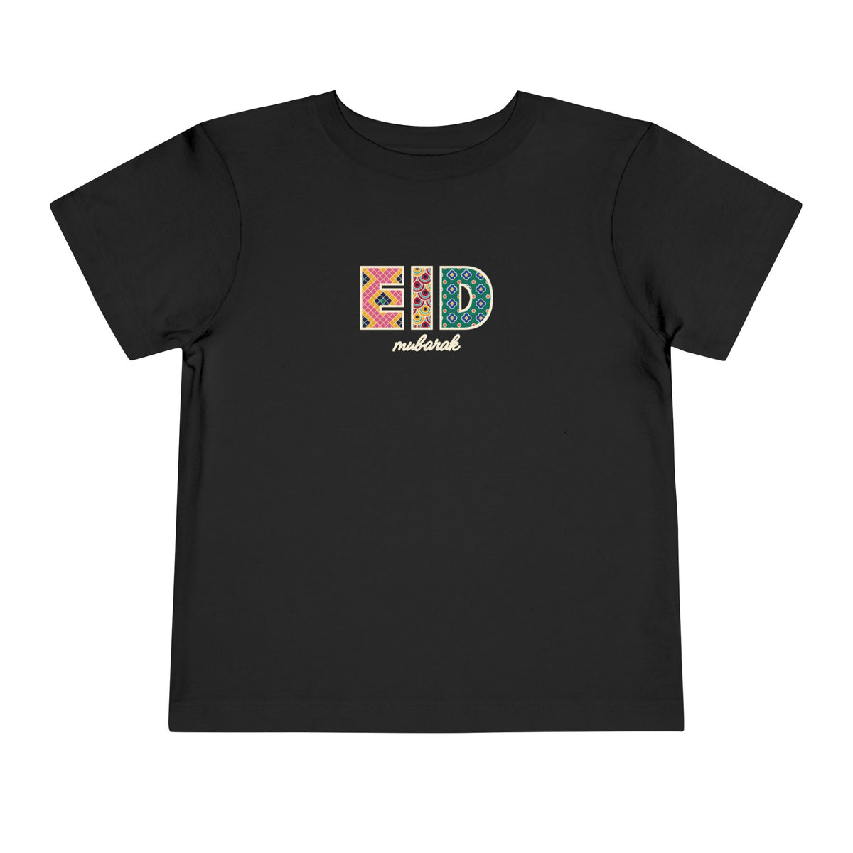 Eid Mubarak Patterned Letters Toddler T-Shirt – AdabStars