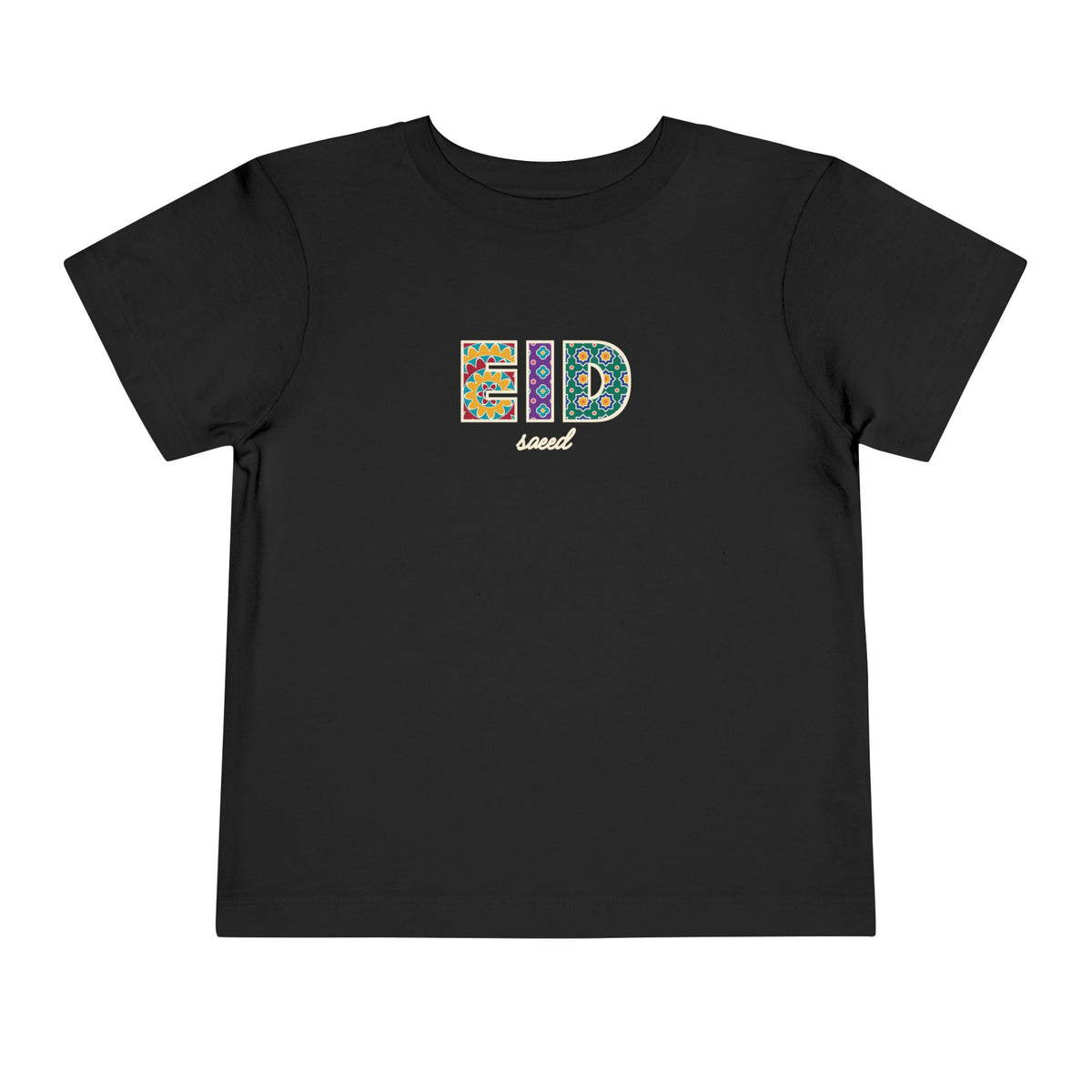 Eid Saeed Patterned Letters Toddler T-Shirt in Black – AdabStars