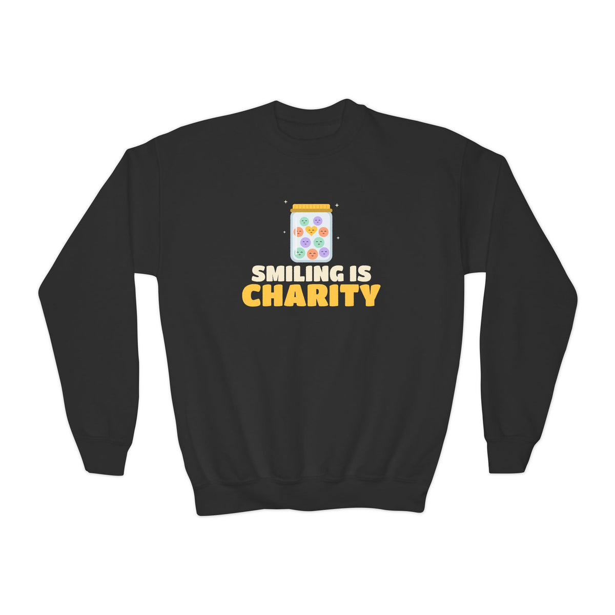 Smiling Is Charity Jar Islamic Kids Sweatshirt in Black – AdabStars