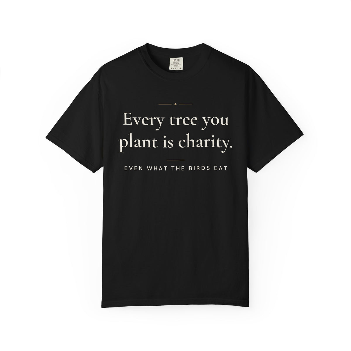 Every tree you plant is charity Islamic Heavyweight T-Shirt in Black, front and back print – AdabStars