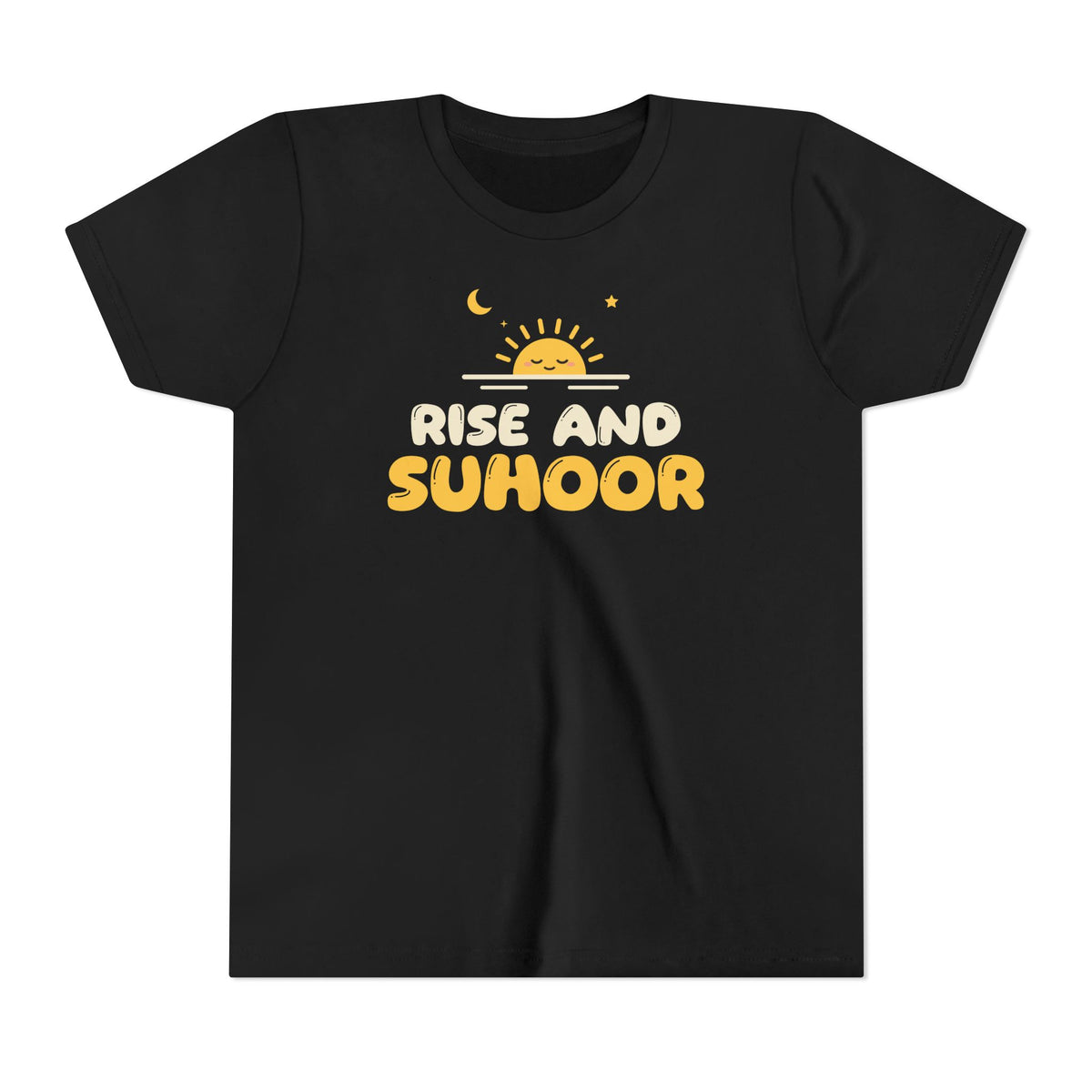 Rise And Suhoor Kids Tee | Ramadan Kids Pre Dawn Meal Sunrise Pun | AdabStars Islamic Kids Apparel