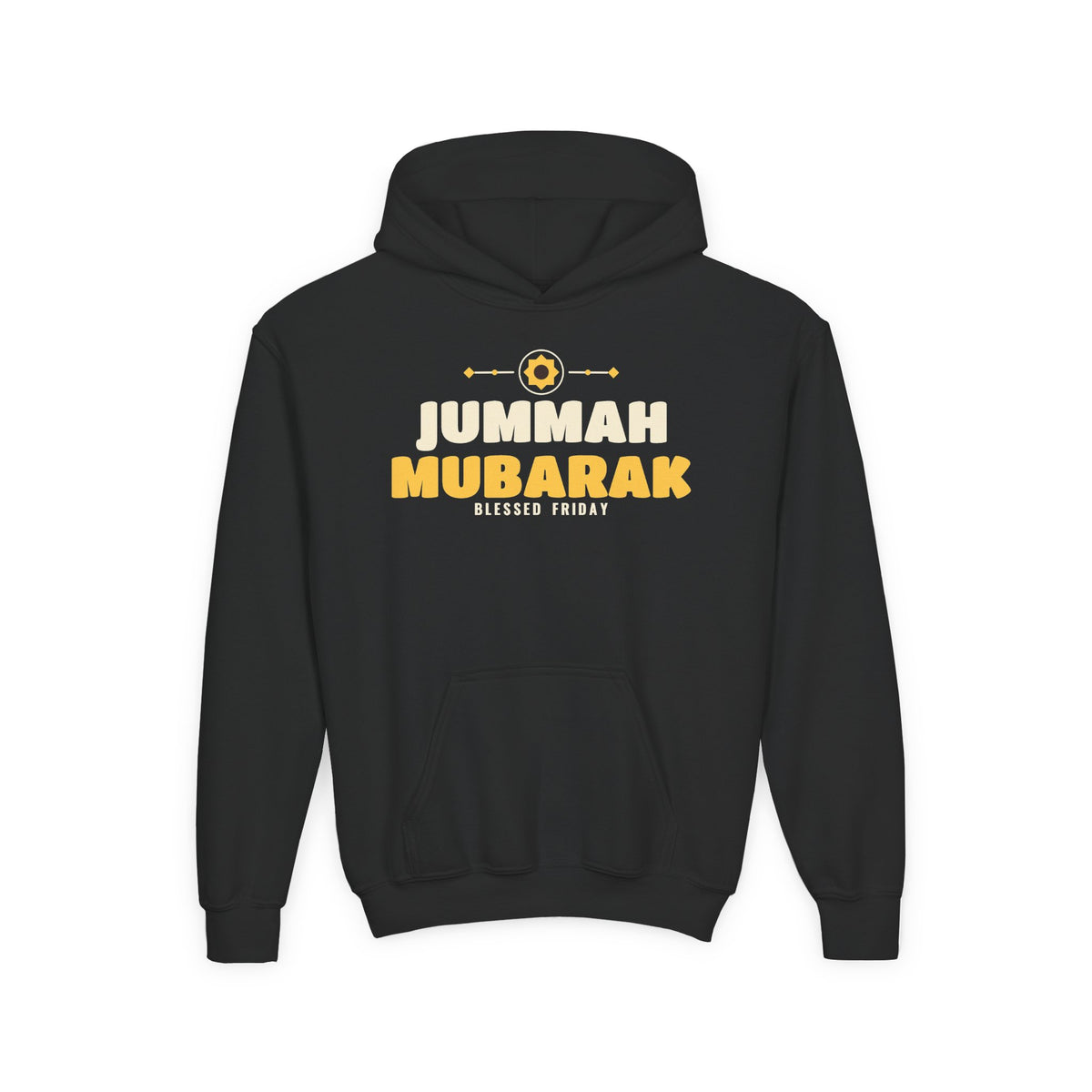 Jummah Mubarak Blessed Friday Islamic Kids Hoodie in Black – AdabStars