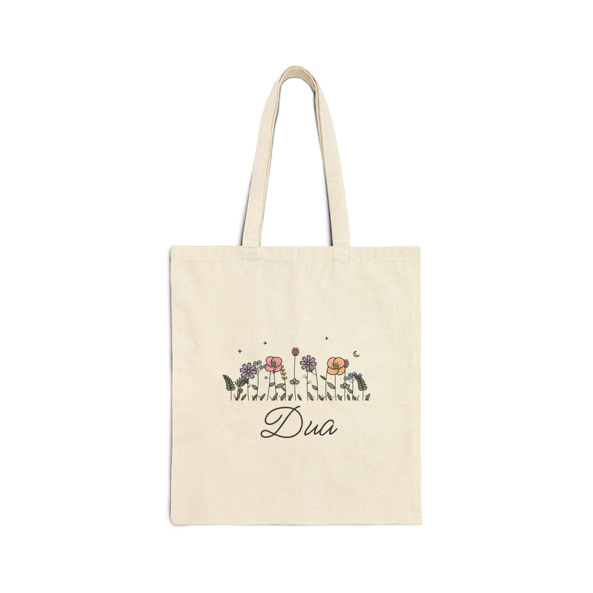 Dua Meadow Flowers Islamic Tote Bag | Script Lettering, Supplication Islamic | AdabStars Islamic Gifts