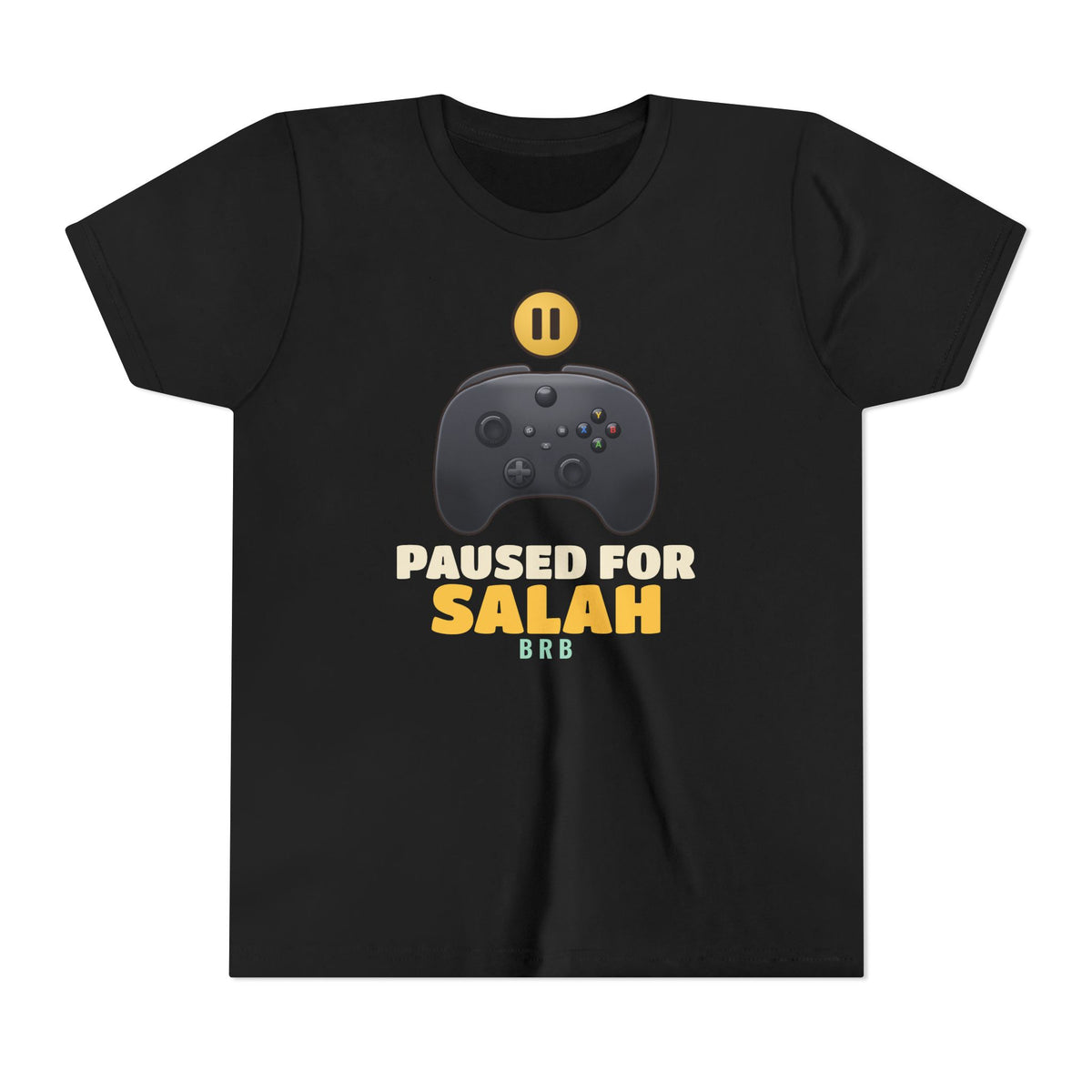 Paused for Salah Black Controller Islamic Kids T-Shirt in Black – AdabStars