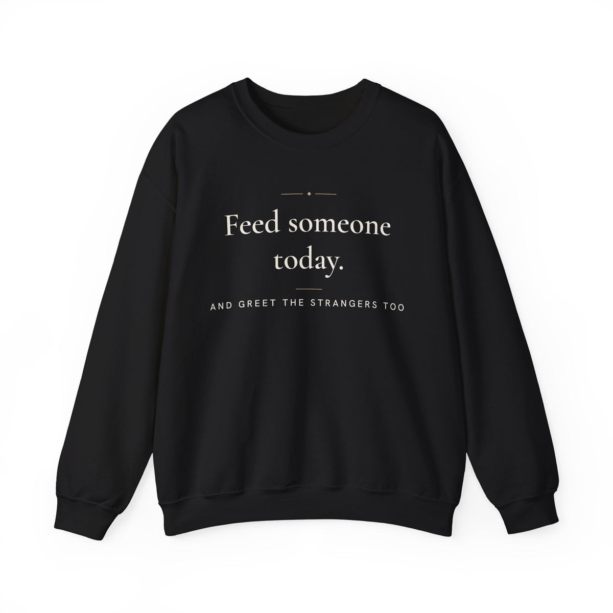 Feed someone today Islamic Crewneck Sweatshirt in Black, front and back print – AdabStars