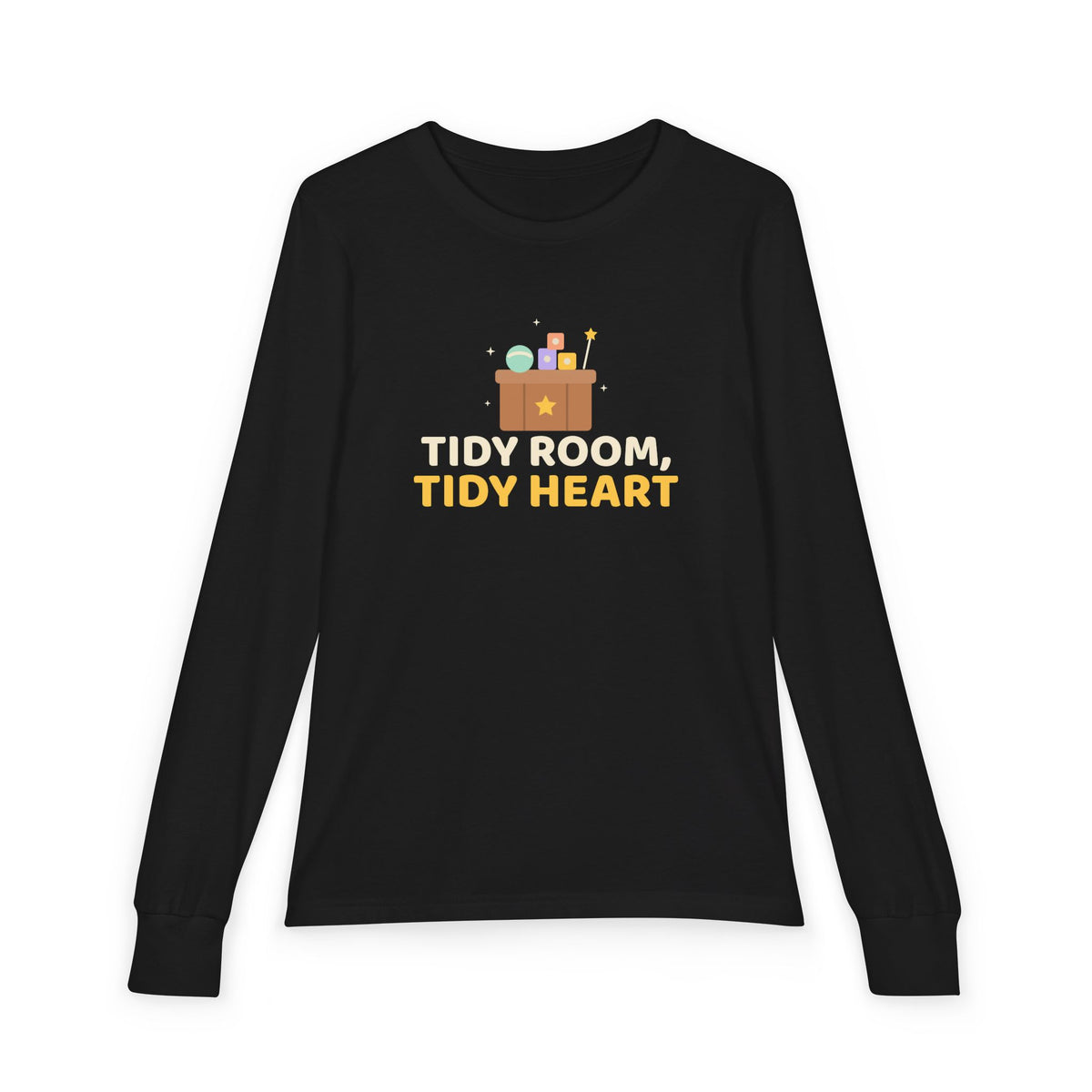 Tidy Room Tidy Heart Ramadan Kids Long Sleeve Shirt | Adab Kids Tidy Room Neat Heart Toy Box Clean Up Muslim | AdabStars Islamic Kids Apparel