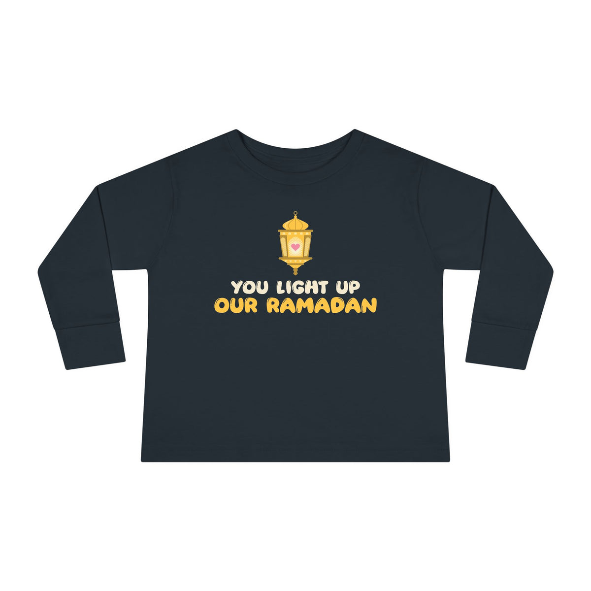 You Light Up Our Ramadan Toddler Toddler Long Sleeve Shirt in Black – AdabStars
