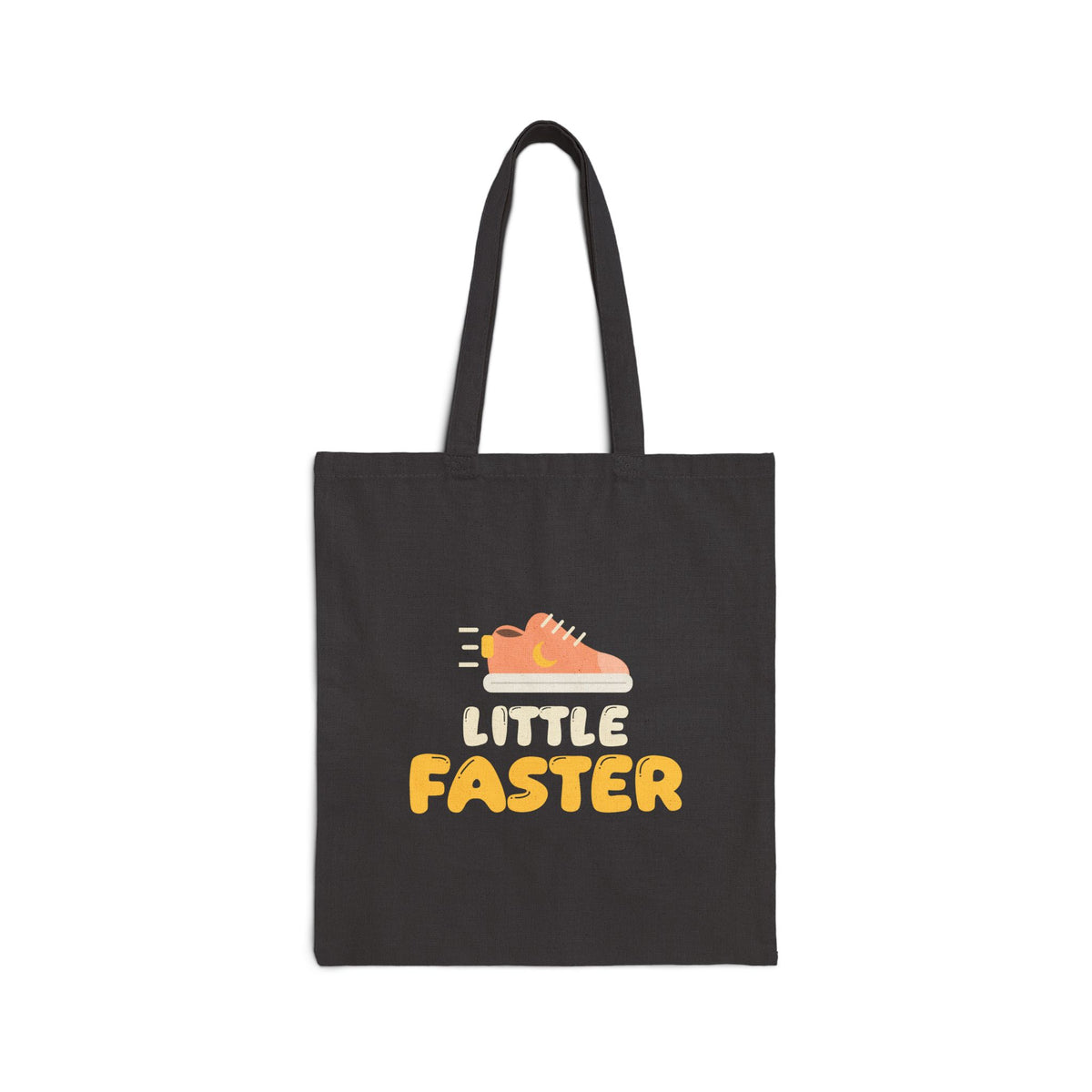 Little Faster Canvas Tote Bag in Black, double-sided print – AdabStars