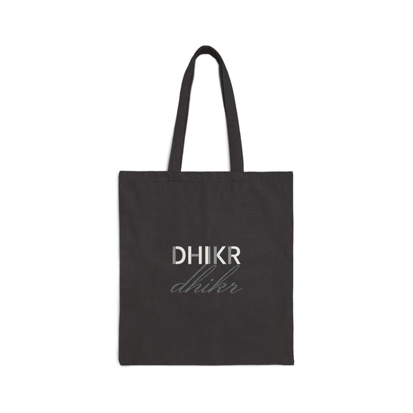 Dhikr Canvas Tote Bag in Black, double-sided print – AdabStars
