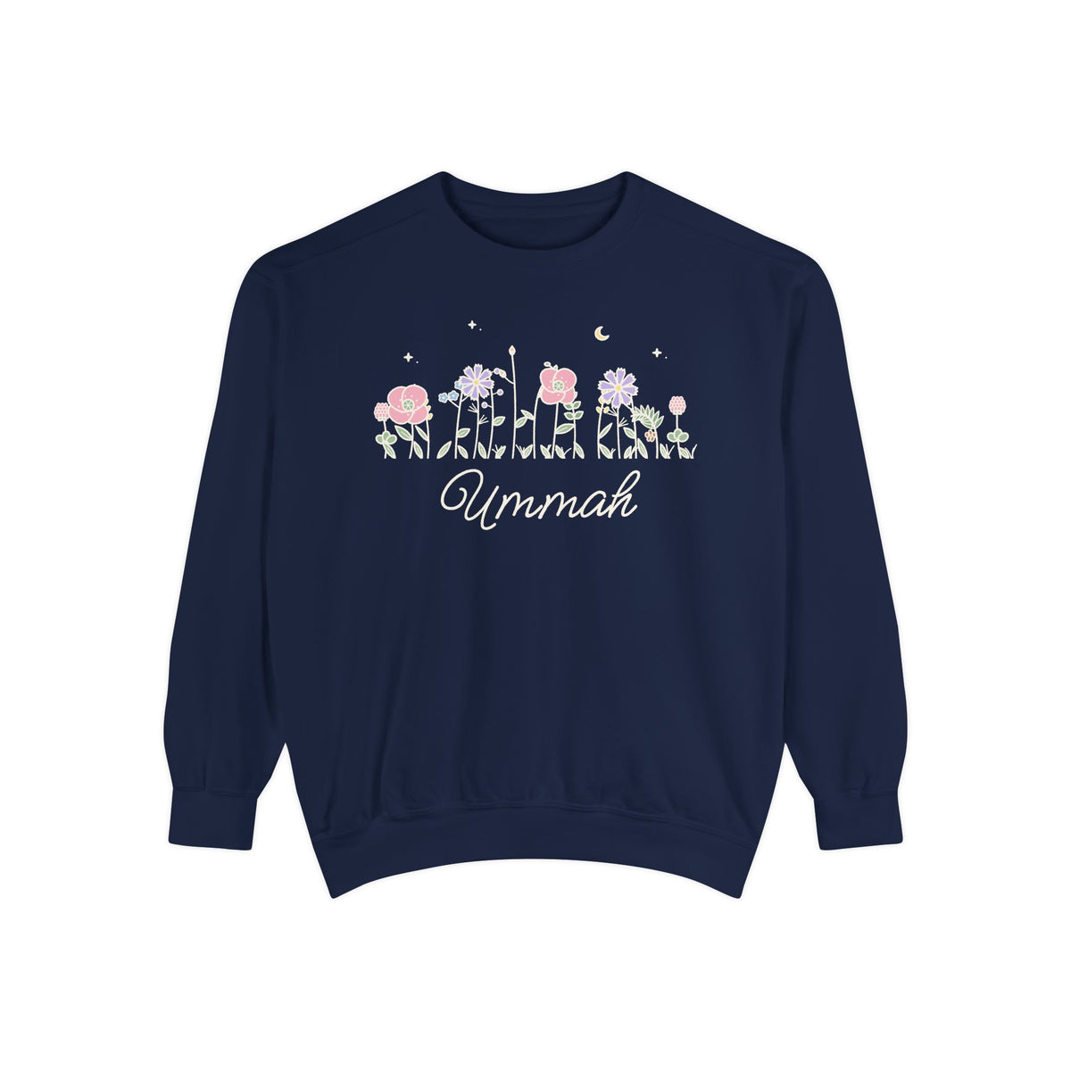 Ummah Meadow Flowers Premium Sweatshirt in True Navy – AdabStars