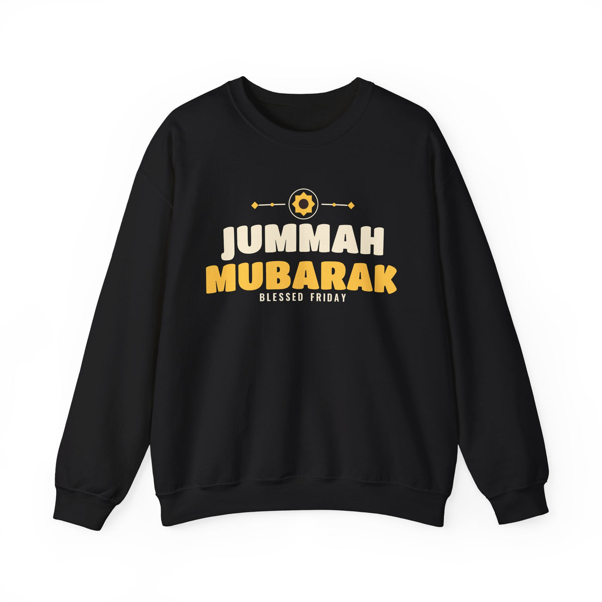 Jummah Mubarak Blessed Friday Islamic Crewneck Sweatshirt in Black – AdabStars