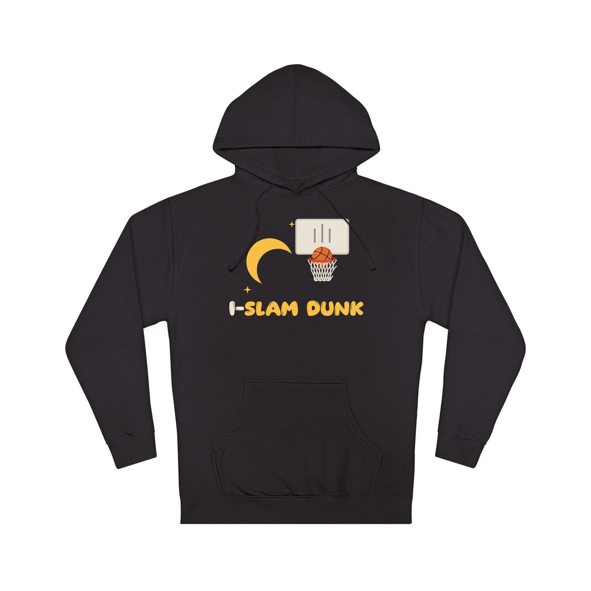 I Slam Dunk Muslim Hoodie | Islamic Basketball Kids I-Slam Dunk Crescent Moon Wordplay | AdabStars Islamic Kids Apparel