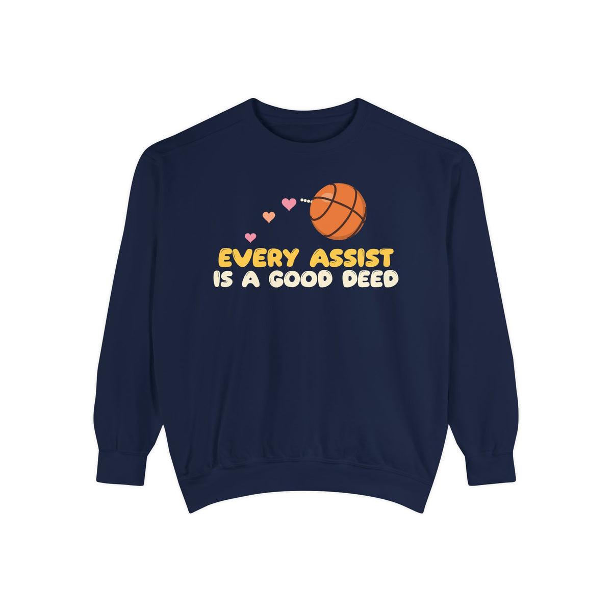 Every Assist Is A Good Deed Muslim Sweatshirt | Muslim Kids Basketball Every Assist Is A Good Deed Hearts | AdabStars Islamic Kids Apparel