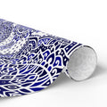 Islamic Mandala Gift Wrapping Paper – Elegant Blue & White Arabesque Design for Eid, Ramadan & Special Occasions