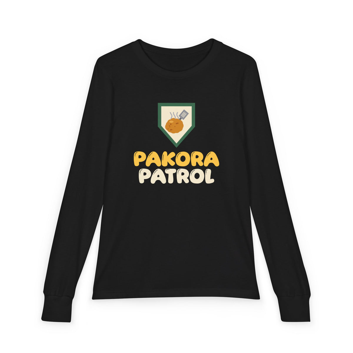 Pakora Patrol Ramadan Kids Long Sleeve Shirt | Ramadan Iftar Kids Desi Food Fried Squad | AdabStars Islamic Kids Apparel