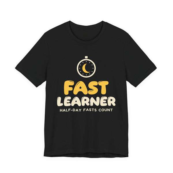 Fast Learner Ramadan Shirt | Ramadan Kids First Fasting Pun Stopwatch | AdabStars Islamic Kids Apparel