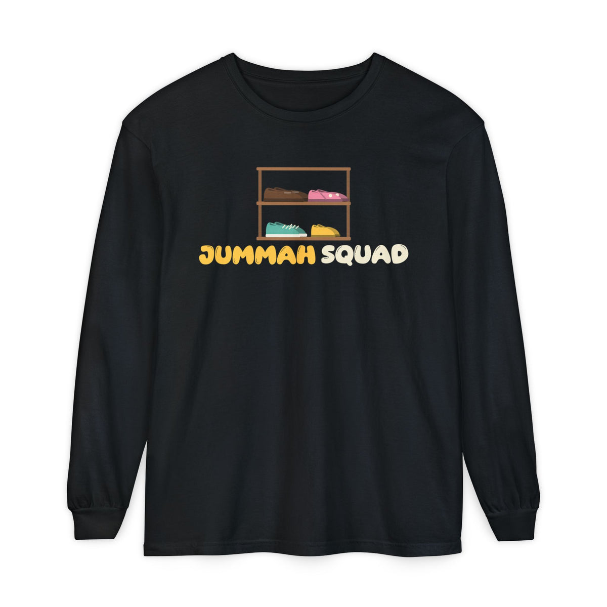Jummah Squad Islamic Heavyweight Long Sleeve Shirt in Black – AdabStars