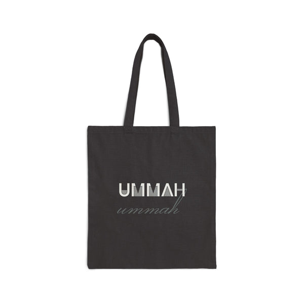 Ummah Canvas Tote Bag in Black, one-sided print – AdabStars