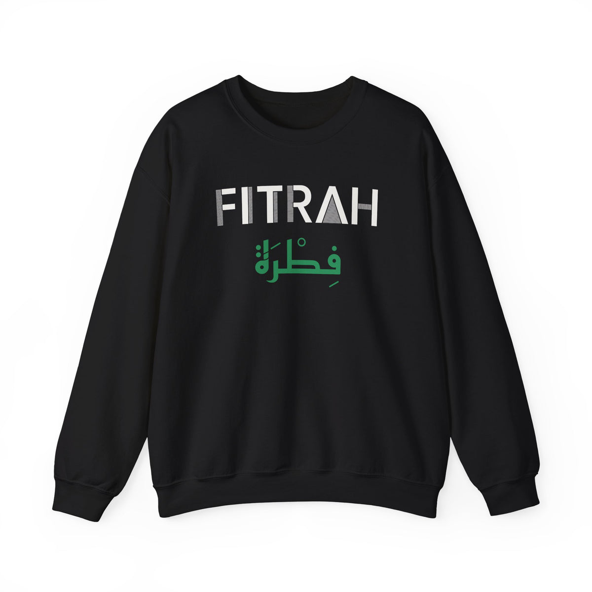Fitrah Dual Language Islamic Crewneck Sweatshirt in Black – AdabStars