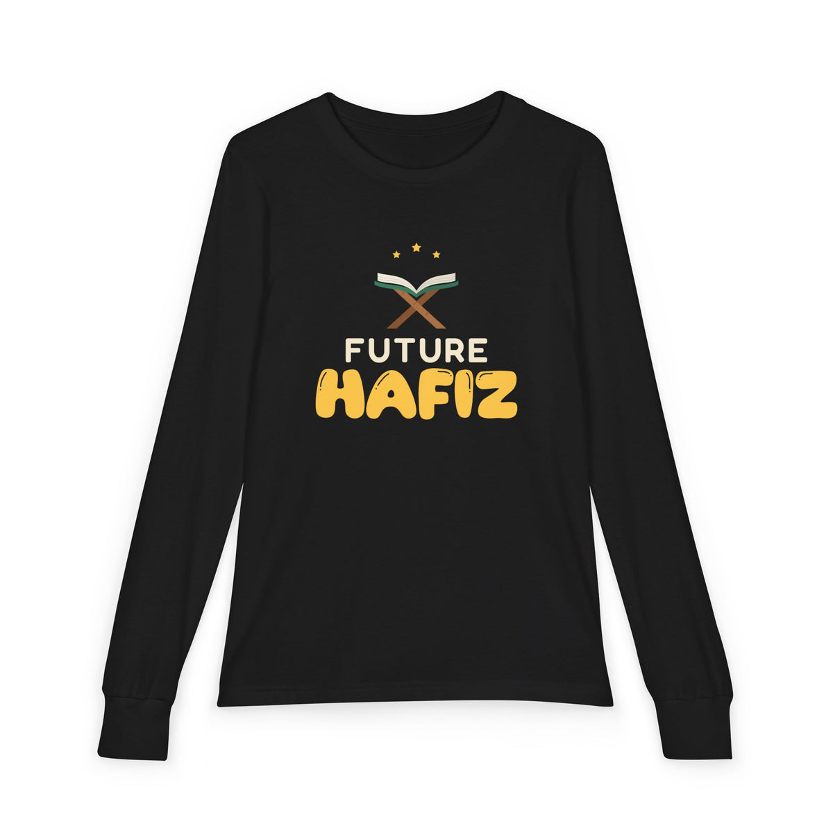 Future Hafiz Islamic Kids Long Sleeve Shirt | Muslim Boys Quran Memorization Book Stand Stars | AdabStars Islamic Kids Apparel