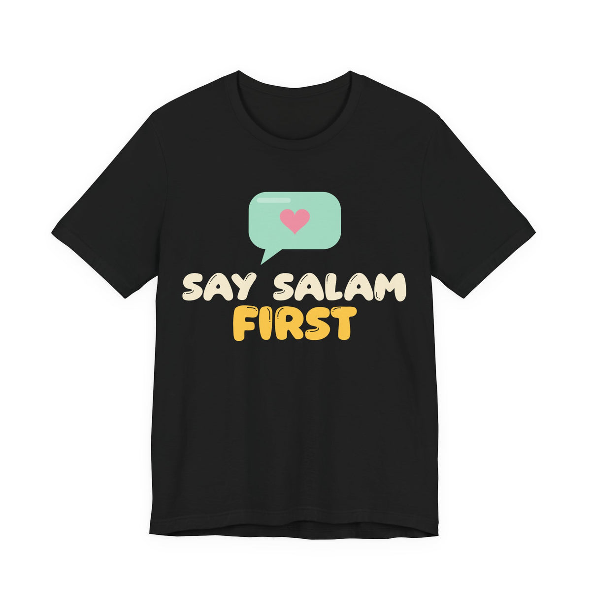 Say Salam First Islamic Shirt | Muslim Kids Islamic Manners Speech Bubble | AdabStars Islamic Kids Apparel