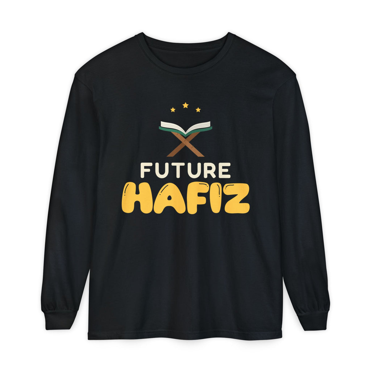 Future Hafiz Islamic Long Sleeve Shirt | Muslim Boys Quran Memorization Book Stand Stars | AdabStars Islamic Kids Apparel