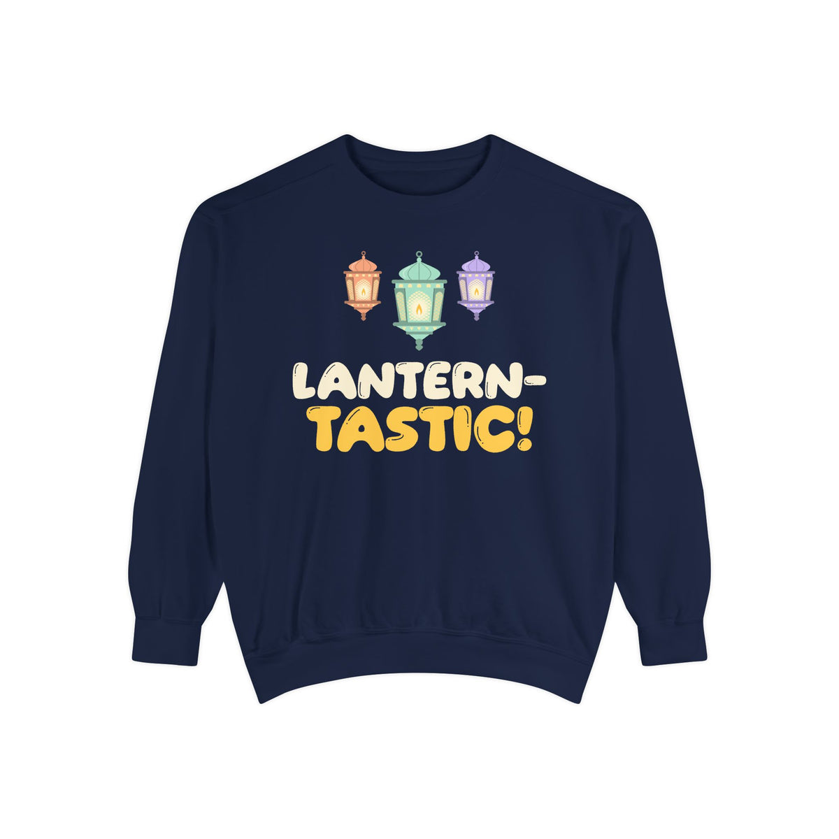 Lantern-Tastic! Ramadan Sweatshirt | Tastic Ramadan Kids Three Lanterns Fanoos Pun Cute | AdabStars Islamic Kids Apparel
