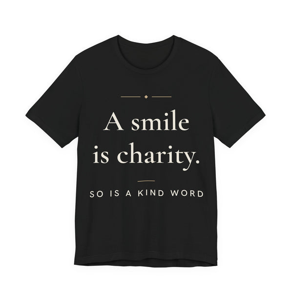 A smile is charity Islamic Unisex T-Shirt in Black – AdabStars
