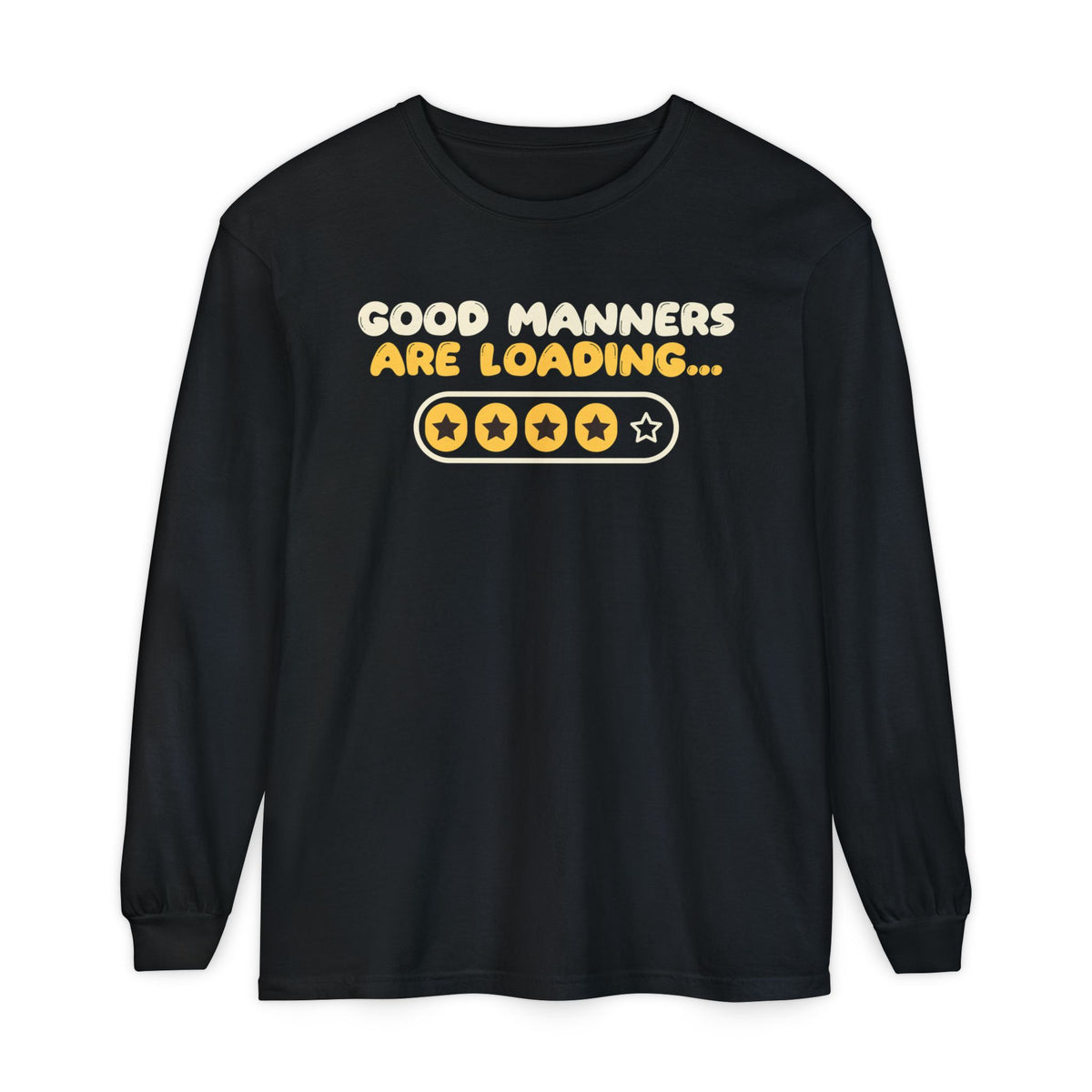 Manners Loading Ramadan Long Sleeve Shirt | Adab Kids Good Manners Progress Bar Stars Muslim Practice | AdabStars Islamic Kids Apparel
