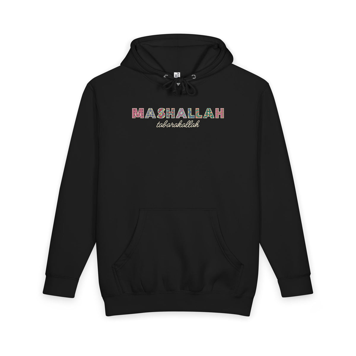Mashallah Patterned Letters Premium Heavyweight Hoodie in Black – AdabStars