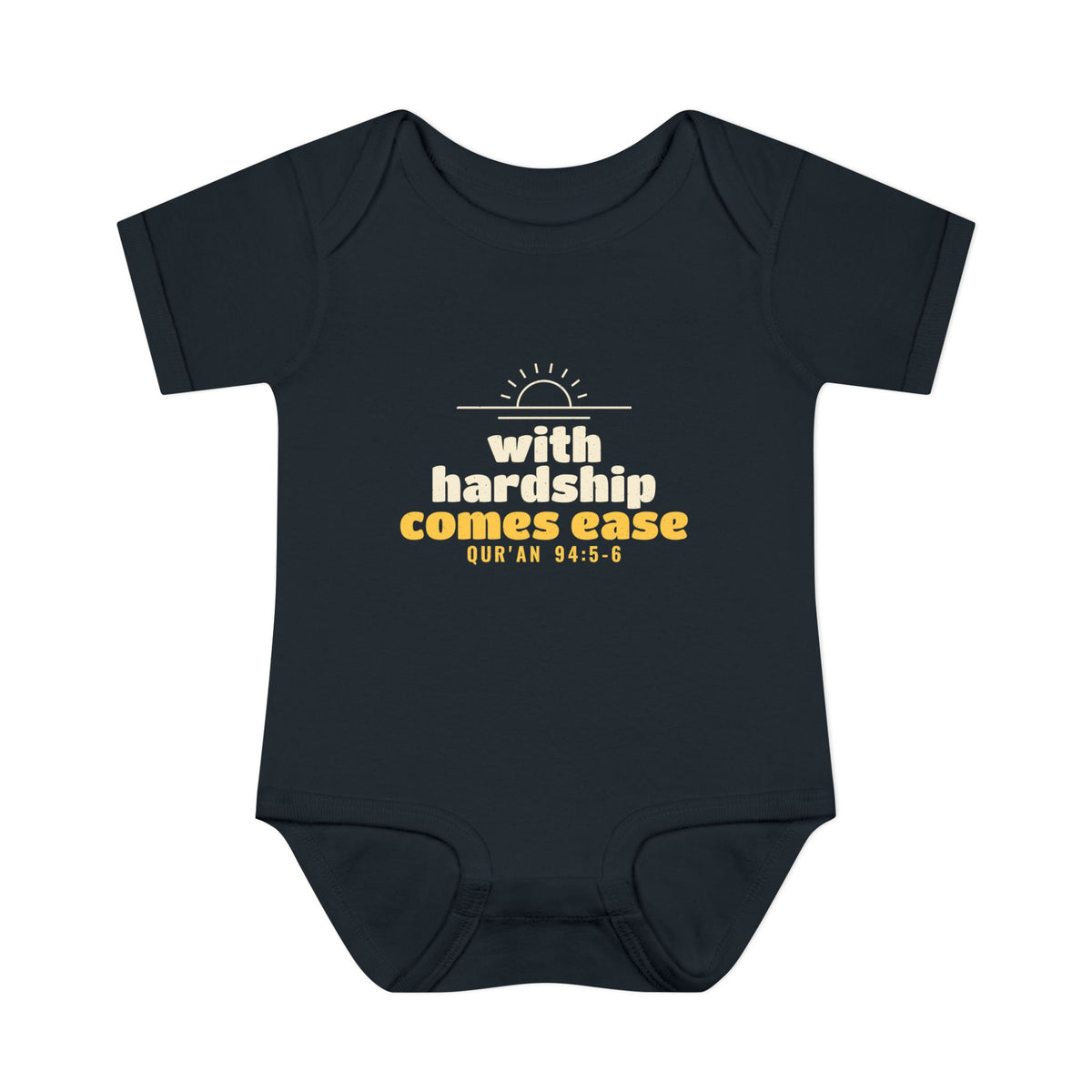 With Hardship Comes Ease Baby Bodysuit in Black – AdabStars